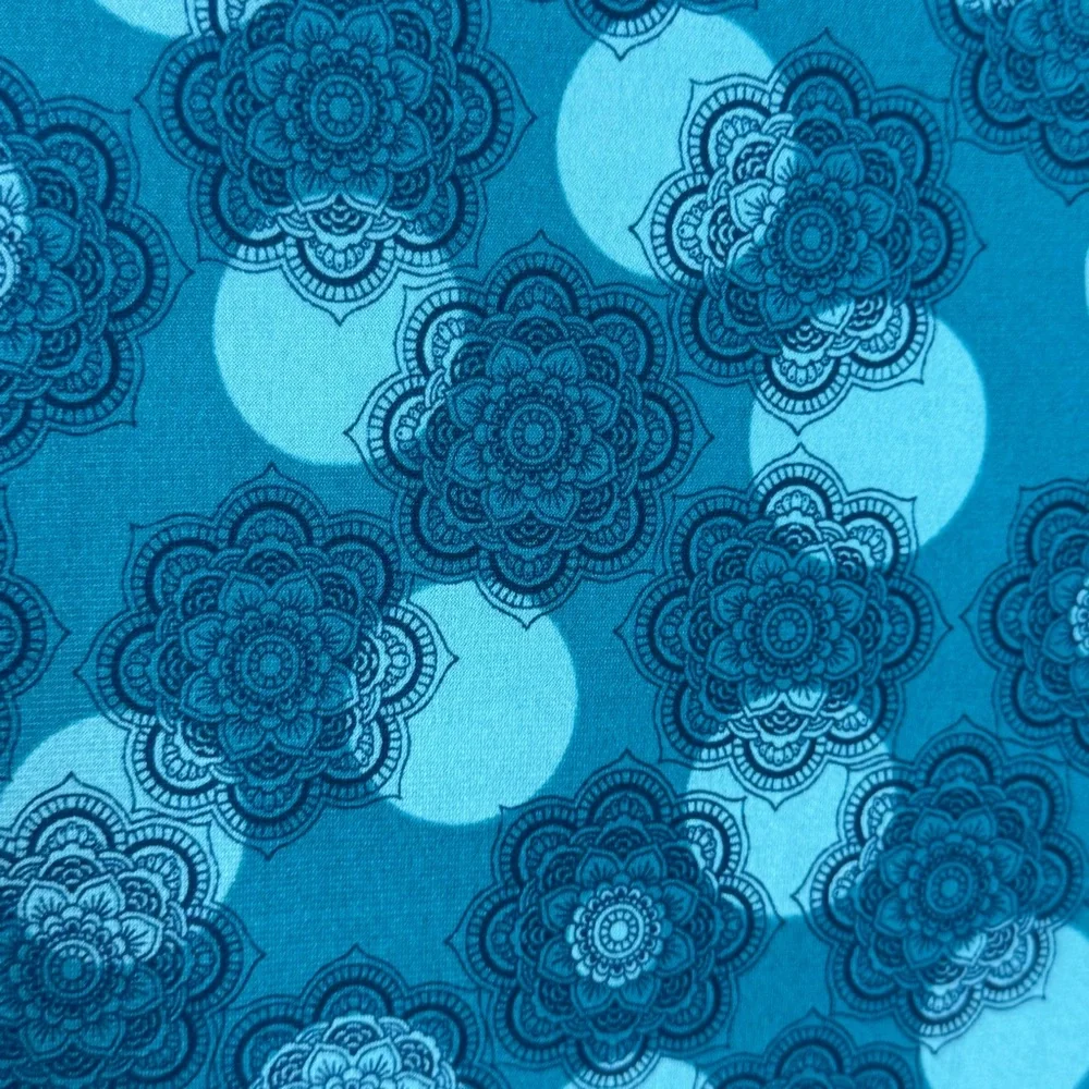 LuLaRoe Blue Monochrome Floral midi skirt